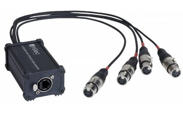 Adaptador DMX RJ45 - 4x XLR 5 Pins - Hembra