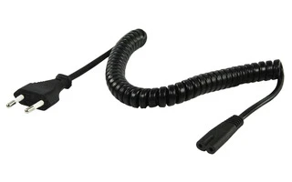 Cable de alimentación enrollado 2 m con conector Euro a IEC320-C7