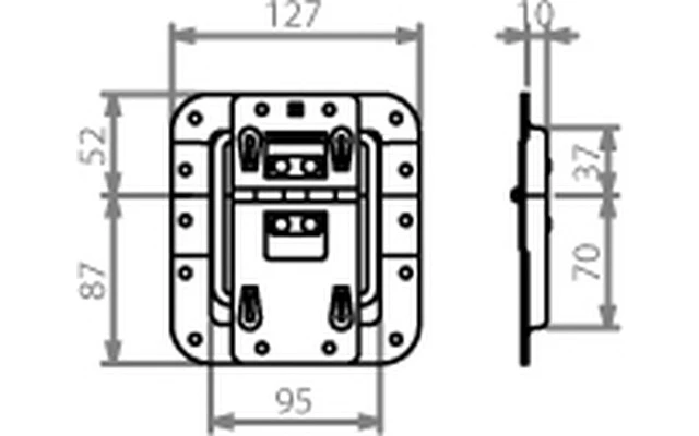 Adam Hall Hardware 270736 - Tapa corta con manivela y bisagra