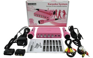 KIT de Karaoke Rosa + 2 micrófonos