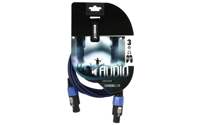 Cable de altavoz profesional, conector macho de 2 polos a conector macho de 2 polos - azul 3 met