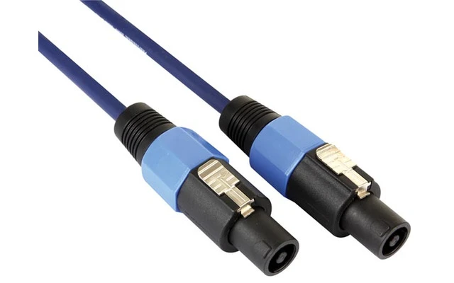 Cable de altavoz profesional, conector macho de 2 polos a conector macho de 2 polos - azul 3 met