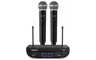 Vonyx WM82 Microfono inalambrico digital UHF 2 canales con 2 micros de mano
