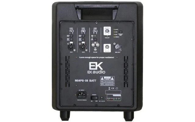 EK Audio M04PA08B - Sistema de sonido compacto a batería 800W