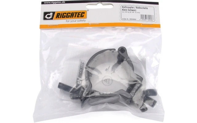 RIGGATEC 400200055 Semiabrazadera pequeña negra hasta 100 kg (48-51 mm)