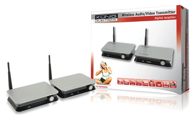 Sistema digital de audio/vídeo de 2.4 GHz König