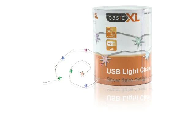 Tira de luz USB con diseño de copos de nieve