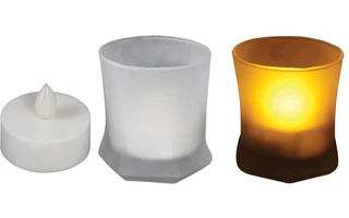 Vela LED en vaso de cristal mate