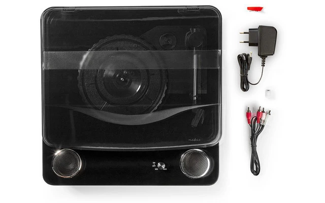 Tocadiscos 18 W - Bluetooth - Conversión de USB - Cubierta para el polvo - Negro