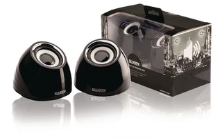 Juego de 2 altavoces USB 2.0 portátiles con potencia de 3 W en color negro - Sweex SW20SPS100BL