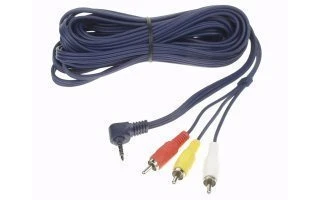 Cable audioa/video jack macho 3.5mm 4 polos a 3 x RCA macho, 2m
