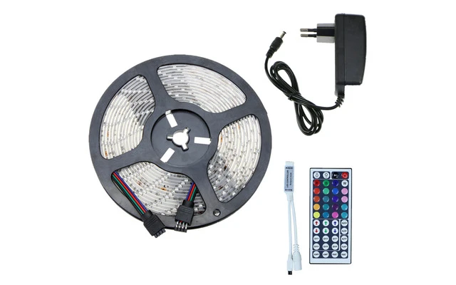 Tira LED 5M RGB SMD5050 + Mando control + fuente alimentación 3A