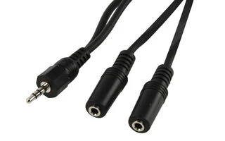 CONECTOR ESTÉREO 3.5MM A CONECTOR ESTÉREO 2 X 3.5MM 