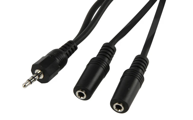 CONECTOR ESTÉREO 3.5MM A CONECTOR ESTÉREO 2 X 3.5MM 