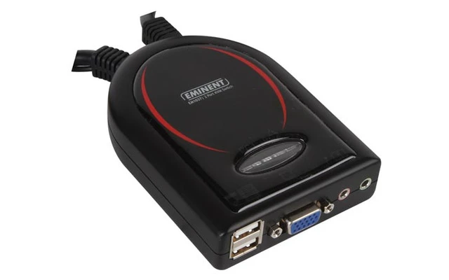 EMINENT - CONMUTADOR KVM DE 2 PUERTOS USB CON AUDIO