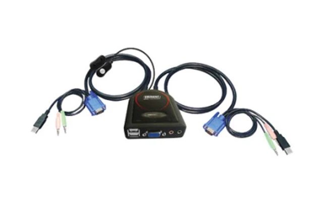 EMINENT - CONMUTADOR KVM DE 2 PUERTOS USB CON AUDIO
