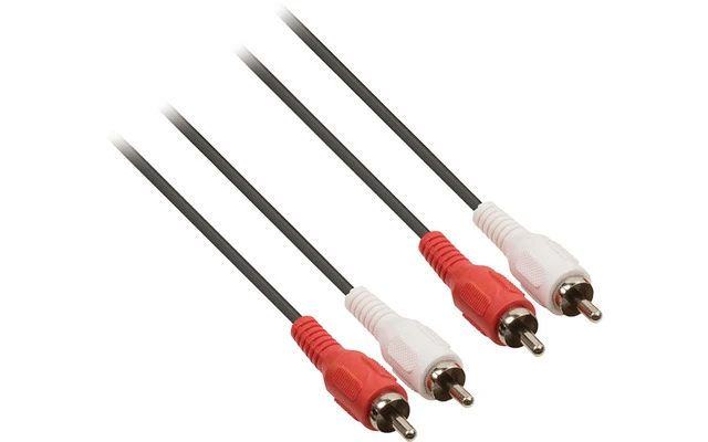Cable de audio estéreo 2 RCA macho - 2 RCA macho de 1.00 m en color negro