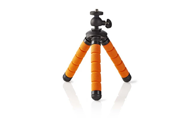 Minitrípode - Hasta 0,5 kg - 13 cm - Flexible - Negro/naranja - Nedis GPOD3000BK