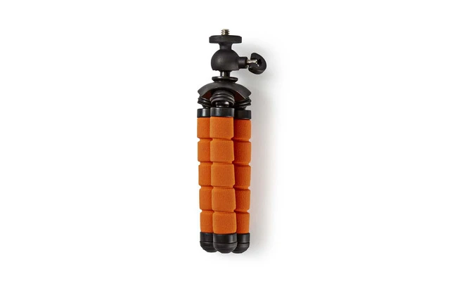 Minitrípode - Hasta 0,5 kg - 13 cm - Flexible - Negro/naranja - Nedis GPOD3000BK