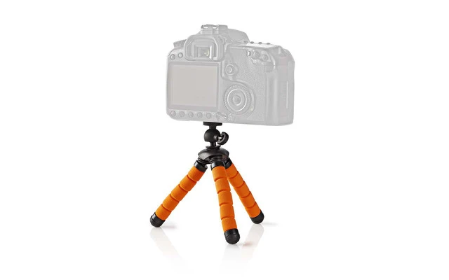 Minitrípode - Hasta 0,5 kg - 13 cm - Flexible - Negro/naranja - Nedis GPOD3000BK