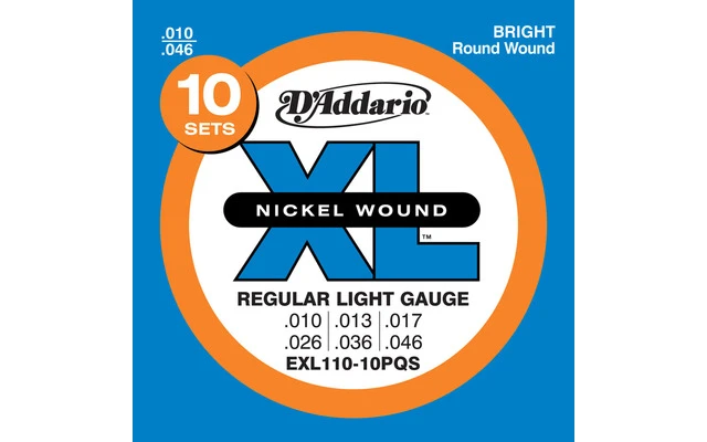 DAddario EXL110-10PQS - XL Regular Light (pack 10 juegos)