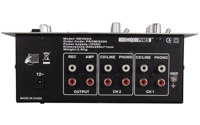 Mesa de mezclas profesional de 3 canales con línea/phono + canal micrófono