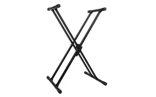 Soporte en forma de doble "X" para instrumentos y teclados