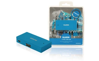 Concentrador USB de 4 puertos Curaçao en azul - Sweex NPUS0480-07