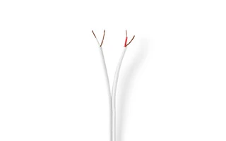 Cable RCA - 2x 0,15 mm2 - 100 m - Brida - Blanco - Nedis CAGW2400WT1000