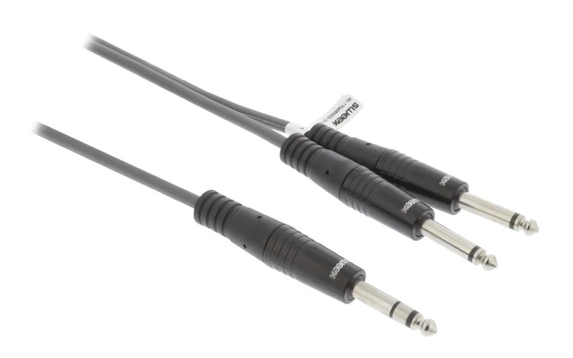 Cable de Audio Estéreo Macho de 6,35 mm - 2x Macho de 6,35 mm de 5,0 m Gris Oscuro - Sweex SWOP2