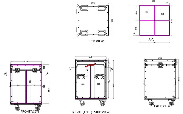 Mark FC 431 Flightcase para 4 recortes