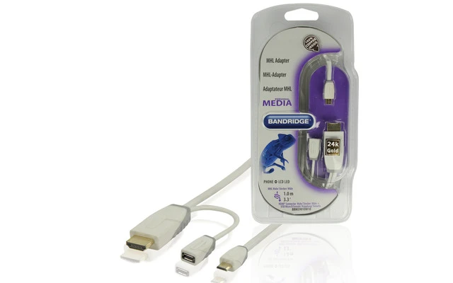 Bandridge cable adaptador MHL de 1.00 m