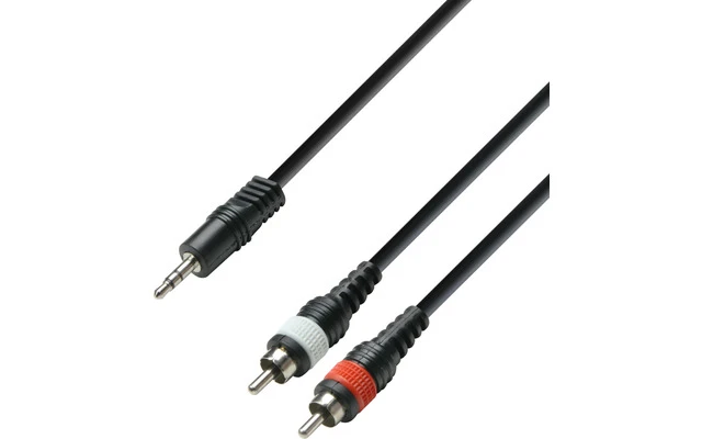 Adam Hall K3YWCC0100 - 1m de Jack3.5mm a 2xRCA macho