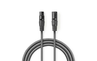 Cable Adaptador DMX - XLR de 3 pines macho - XLR de 5 pines hembra - 0,3 m - Gris - Nedis COTP15