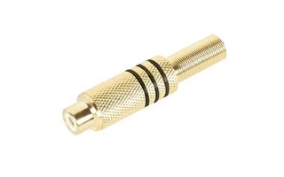 CONECTOR RCA HEMBRA DORADO - NEGRO