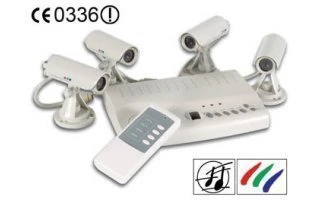 Sistema De Seguridad A/V Con 4 Cámaras y  Mando a Distanci