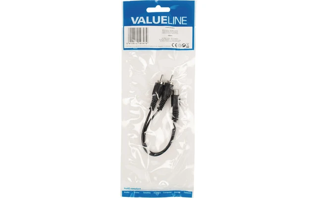 Cable divisor de audio 2 RCA macho - RCA hembra de 0.20 m en color negro