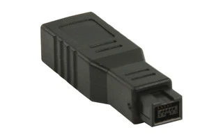 Adaptador FireWire de hembra 6-pines a macho 9-pines
