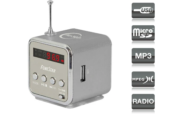 Fonestar RU-30P altavoz portátil con reproductor USB/MicroSD/MP3 y sintonizador digital FM