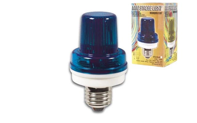 Mini lámpara estroboscópica, color azul, 3.5W, casquillo E27