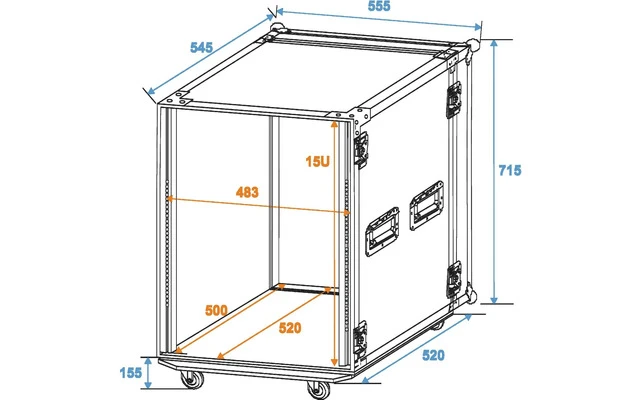 ROADINGER Rack Profi 15U 45cm con ruedas