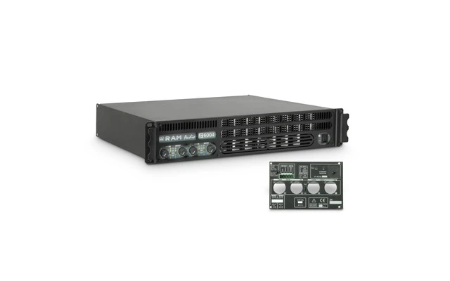 Ram Audio S 6004 GPIO Amplificador de PA 4 x 1440 W 2 Ohmios con Módulo GPIO