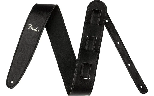 Fender 2.5' Vegan Leather Strap Black Microfiber