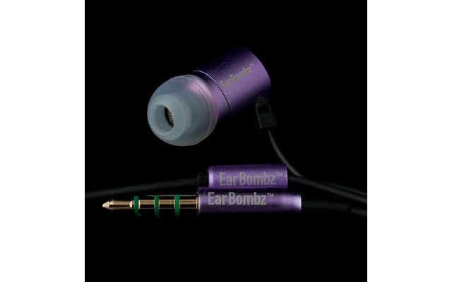 EARBOMBZ H-Bombz Purple - Auriculares In-Ear para estudio con micrófono multifunción lila