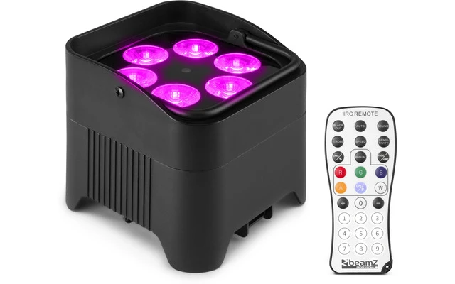 Beamz BBP96SW Foco PAR Negro con bateria 6x 12W WDMX
