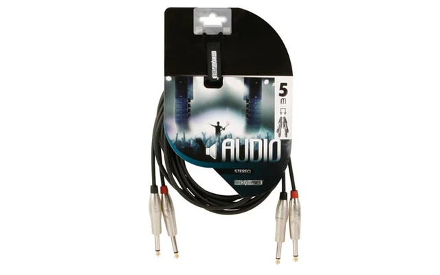 Cable audio profesional 2 x Jack Mono 6.35mm a 2 x Jack mono 6.35mm 5 metros