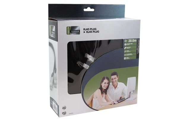 Conector RG45 macho a conector RJ45 macho / profesional / 20.0m