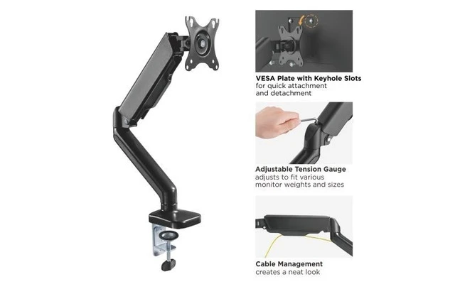 Audizio MAD10G Single Monitor Arm Gas Spring 17”- 32”