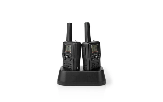 Walkie-Talkie - Range 10 km - 8 Channels - VOX - Charging Base - 2 Pieces - Black - Nedis WLTK10