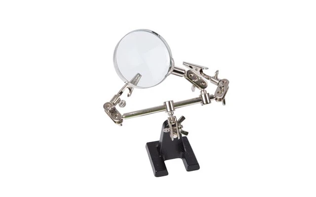 Soporte con lupa para circuitos impresos